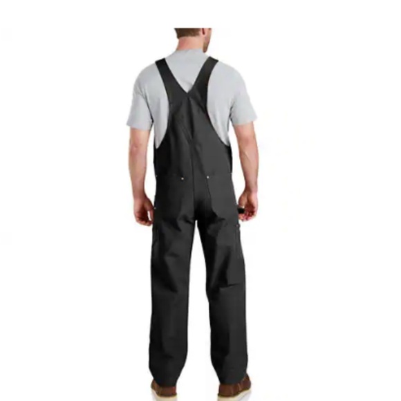 CARHARTT MEN'S BIB OVERALL - RELAXED FIT - DUCK 30x32 Black like new!! - Picture 2 of 5